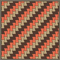 Interlock (Pasco) 20x12 cm · ISH-099 · I-Shape Dog-Bone 3-tone cross-file stripes, quarter-turn lattice B - kerb frame (Kerb 42B)