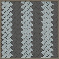 Interlock (Pasco) 20x12 cm · ISH-103 · I-Shape Dog-Bone Double 2-tone file stripes, diagonal 45 deg lattice B - kerb frame (Kerb 25F)