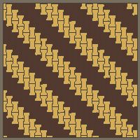 Interlock (Pasco) 20x12 cm · ISH-105 · I-Shape Dog-Bone Double 2-tone file stripes, quarter-turn lattice A - kerb frame (Kerb 30F)