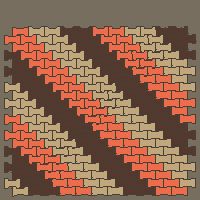 Interlock (Pasco) 20x12 cm · ISH-110 · I-Shape Dog-Bone Double 3-tone cross-file stripes, aligned lattice C - edge to edge