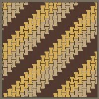 Interlock (Pasco) 20x12 cm · ISH-111 · I-Shape Dog-Bone Double 3-tone cross-file stripes, quarter-turn lattice A - kerb frame (Heel kerb 80x200x600)