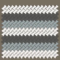 Interlock (Pasco) 20x12 cm · ISH-112 · I-Shape Dog-Bone Double 3-tone cross-file stripes, diagonal 45 deg lattice B - edge to edge