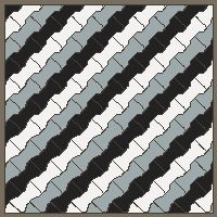 Interlock (Pasco) 20x12 cm · ISH-115 · I-Shape Dog-Bone Unit 3-tone diagonal checker, diagonal 45 deg lattice C - kerb frame (Kerb 54F)