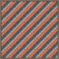 Interlock (Pasco) 20x12 cm · ISH-117 · I-Shape Dog-Bone Unit 3-tone diagonal checker, diagonal 45 deg lattice B - kerb frame (Kerb 25H)