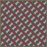 Interlock (Pasco) 20x12 cm · ISH-119 · I-Shape Dog-Bone Unit 3-tone diagonal checker, diagonal 45 deg lattice A - kerb frame (Kerb 38B)