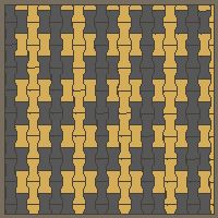 Interlock (Pasco) 20x12 cm · ISH-123 · I-Shape Dog-Bone 2x2 block checker, quarter-turn lattice B - kerb frame (Kerb 30H/20)