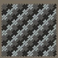 Interlock (Pasco) 20x12 cm · ISH-124 · I-Shape Dog-Bone 2x2 block 3-tone diagonal checker, diagonal 45 deg lattice C - edge to edge
