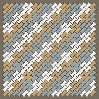 Interlock (Pasco) 20x12 cm · ISH-126 · I-Shape Dog-Bone 2x2 block 3-tone diagonal checker, diagonal 45 deg lattice B - edge to edge