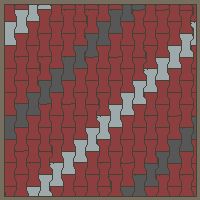 Interlock (Pasco) 20x12 cm · ISH-137 · I-Shape Dog-Bone Accent cross-file every 4th, quarter-turn lattice B - kerb frame (Kerb 42B)
