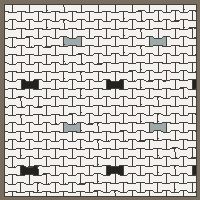 Interlock (Pasco) 20x12 cm · ISH-145 · I-Shape Dog-Bone Sparse accent pavers on a 5-unit grid, aligned lattice A - kerb frame (Kerb 40F)