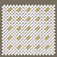 Interlock (Pasco) 20x12 cm · ISH-146 · I-Shape Dog-Bone Sparse accent pavers on a 3-unit grid, diagonal 45 deg lattice B - edge to edge