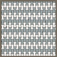 Interlock (Pasco) 20x12 cm · ISH-157 · I-Shape Dog-Bone Diagonal file stripes, quarter-turn lattice A - kerb frame (Kerb 38B)
