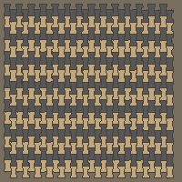 Interlock (Pasco) 20x12 cm · ISH-160 · I-Shape Dog-Bone Counter-diagonal file stripes, quarter-turn lattice B - edge to edge