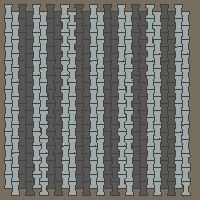 Interlock (Pasco) 20x12 cm · ISH-162 · I-Shape Dog-Bone Counter-diagonal file stripes, quarter-turn lattice A - edge to edge
