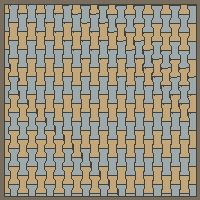 Interlock (Pasco) 20x12 cm · ISH-165 · I-Shape Dog-Bone Horizontal colour bands 20cm, quarter-turn lattice B - kerb frame (Kerb 30F)