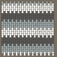 Interlock (Pasco) 20x12 cm · ISH-170 · I-Shape Dog-Bone Horizontal colour bands 40cm, quarter-turn lattice A - edge to edge