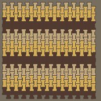 Interlock (Pasco) 20x12 cm · ISH-172 · I-Shape Dog-Bone Horizontal colour bands 30cm, quarter-turn lattice C - edge to edge