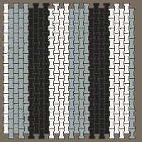 Interlock (Pasco) 20x12 cm · ISH-176 · I-Shape Dog-Bone Vertical colour bands 40cm, quarter-turn lattice B - edge to edge