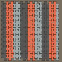 Interlock (Pasco) 20x12 cm · ISH-178 · I-Shape Dog-Bone Vertical colour bands 30cm, quarter-turn lattice A - edge to edge