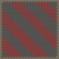 Interlock (Pasco) 20x12 cm · ISH-184 · I-Shape Dog-Bone Diagonal colour bands 64cm, diagonal 45 deg lattice B - edge to edge