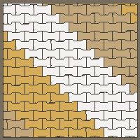 Interlock (Pasco) 20x12 cm · ISH-185 · I-Shape Dog-Bone Diagonal colour bands 80cm, aligned lattice C - kerb frame (Kerb 30B)