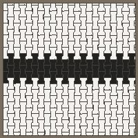 Interlock (Pasco) 20x12 cm · ISH-187 · I-Shape Dog-Bone Centre feature band 30cm, quarter-turn lattice C - kerb frame (Kerb 25B)