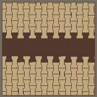 Interlock (Pasco) 20x12 cm · ISH-193 · I-Shape Dog-Bone Centre feature band 30cm, quarter-turn lattice C - kerb frame (Kerb 25H)