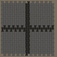 Interlock (Pasco) 20x12 cm · ISH-196 · I-Shape Dog-Bone Cross feature 16cm, quarter-turn lattice C - edge to edge