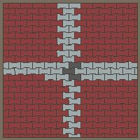 Interlock (Pasco) 20x12 cm · ISH-197 · I-Shape Dog-Bone Cross feature 20cm, aligned lattice A - kerb frame (Kerb 42B)