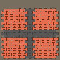 Interlock (Pasco) 20x12 cm · ISH-200 · I-Shape Dog-Bone Cross feature 20cm, aligned lattice A - edge to edge