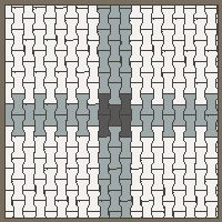 Interlock (Pasco) 20x12 cm · ISH-201 · I-Shape Dog-Bone Cross feature 24cm, quarter-turn lattice B - kerb frame (Kerb 25F)