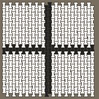 Interlock (Pasco) 20x12 cm · ISH-202 · I-Shape Dog-Bone Cross feature 16cm, quarter-turn lattice C - edge to edge