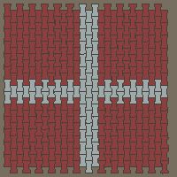 Interlock (Pasco) 20x12 cm · ISH-204 · I-Shape Dog-Bone Cross feature 24cm, quarter-turn lattice B - edge to edge