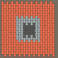 Interlock (Pasco) 20x12 cm · ISH-210 · I-Shape Dog-Bone Centre block 24cm, quarter-turn lattice B - edge to edge