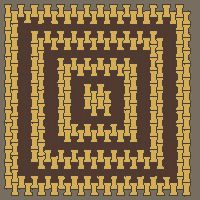Interlock (Pasco) 20x12 cm · ISH-214 · I-Shape Dog-Bone Square rings 20cm, quarter-turn lattice B - edge to edge