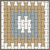 Interlock (Pasco) 20x12 cm · ISH-217 · I-Shape Dog-Bone Square rings 20cm, quarter-turn lattice B - kerb frame (Kerb 38B)