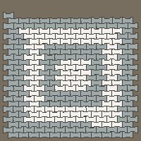Interlock (Pasco) 20x12 cm · ISH-218 · I-Shape Dog-Bone Square rings 30cm, aligned lattice C - edge to edge