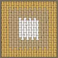 Interlock (Pasco) 20x12 cm · ISH-219 · I-Shape Dog-Bone Square rings 40cm, quarter-turn lattice A - kerb frame (Kerb 38H)