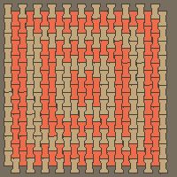 Interlock (Pasco) 20x12 cm · ISH-220 · I-Shape Dog-Bone Square rings 20cm, quarter-turn lattice B - edge to edge