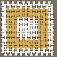 Interlock (Pasco) 20x12 cm · ISH-222 · I-Shape Dog-Bone Square rings 40cm, quarter-turn lattice A - edge to edge