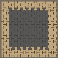 Interlock (Pasco) 20x12 cm · ISH-225 · I-Shape Dog-Bone Accent field border 30cm, quarter-turn lattice A - kerb frame (Kerb 25B)