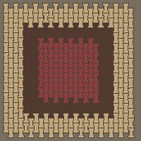 Interlock (Pasco) 20x12 cm · ISH-228 · I-Shape Dog-Bone Accent field border 30cm, quarter-turn lattice A - edge to edge