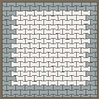 Interlock (Pasco) 20x12 cm · ISH-233 · I-Shape Dog-Bone Accent field border 20cm, aligned lattice C - kerb frame (Kerb 42H)