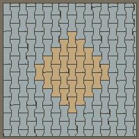 Interlock (Pasco) 20x12 cm · ISH-235 · I-Shape Dog-Bone Diamond medallion r=50cm, quarter-turn lattice A - kerb frame (Kerb 42B)