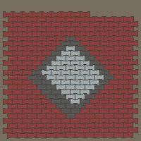 Interlock (Pasco) 20x12 cm · ISH-236 · I-Shape Dog-Bone Diamond medallion r=62cm, aligned lattice B - edge to edge