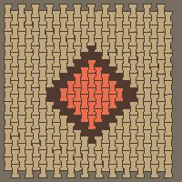 Interlock (Pasco) 20x12 cm · ISH-238 · I-Shape Dog-Bone Diamond medallion r=50cm, quarter-turn lattice A - edge to edge