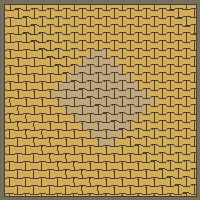 Interlock (Pasco) 20x12 cm · ISH-239 · I-Shape Dog-Bone Diamond medallion r=62cm, aligned lattice B - kerb frame (Kerb 25F)