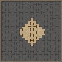 Interlock (Pasco) 20x12 cm · ISH-241 · I-Shape Dog-Bone Diamond medallion r=50cm, quarter-turn lattice A - kerb frame (Kerb 30F)