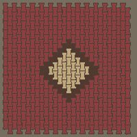 Interlock (Pasco) 20x12 cm · ISH-244 · I-Shape Dog-Bone Diamond medallion r=50cm, quarter-turn lattice A - edge to edge