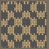 Interlock (Pasco) 20x12 cm · ISH-246 · I-Shape Dog-Bone Large block checker 30cm, quarter-turn lattice C - edge to edge